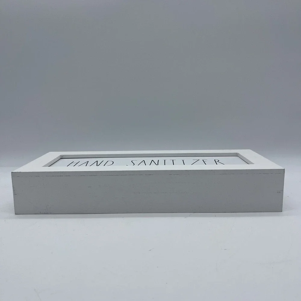 Rae Dunn Hand Sanitizer Sign White Wood Shadow Box Home Decor Farmhouse